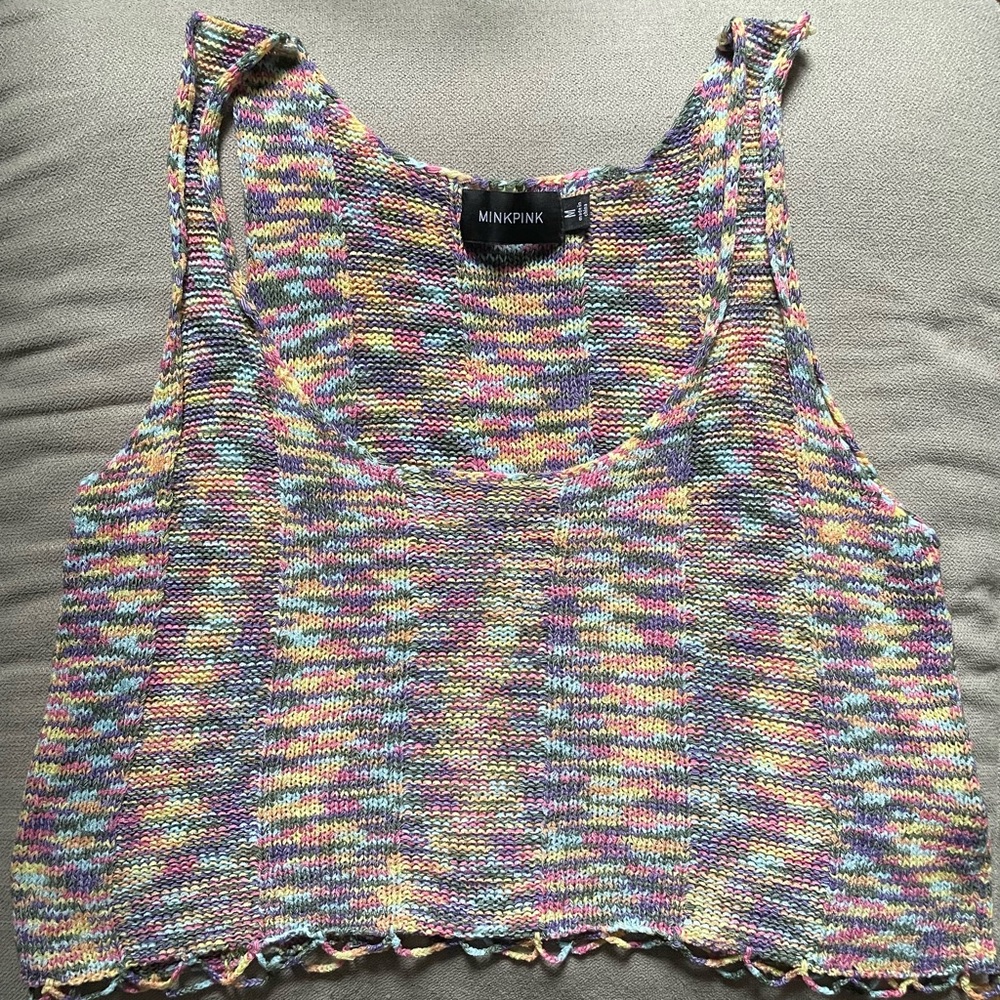 Mink pink woven crop top - beautiful weaving and colors!